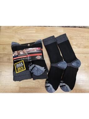 Dickies Men’s Dri‑Tech Full Cushion Crew Socks Black 6 Pairs Size 5‑9